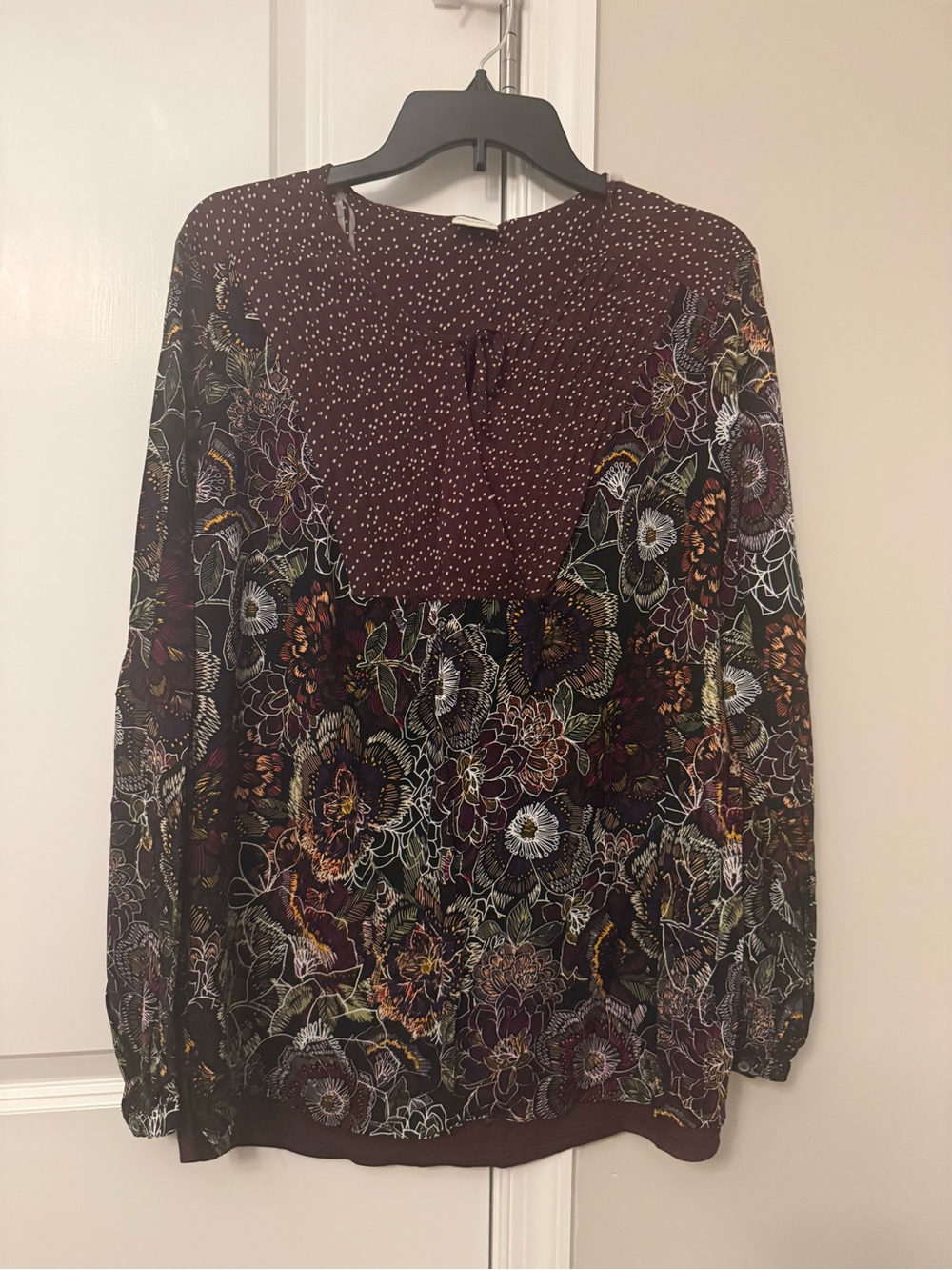 Westbound Burgundy Floral Crewneck Sweater